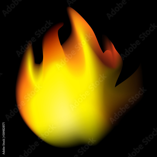 Vector Realistic Fire, at Black background
 photo