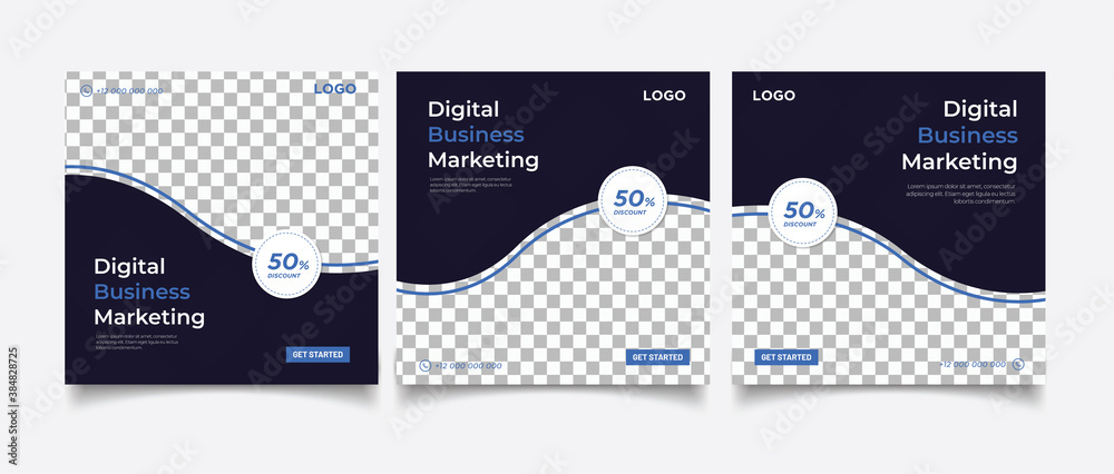Digital business marketing banner for social media post template 