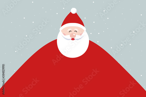 Santa cute cartoon big body copy space for greetings background © Pixasquare