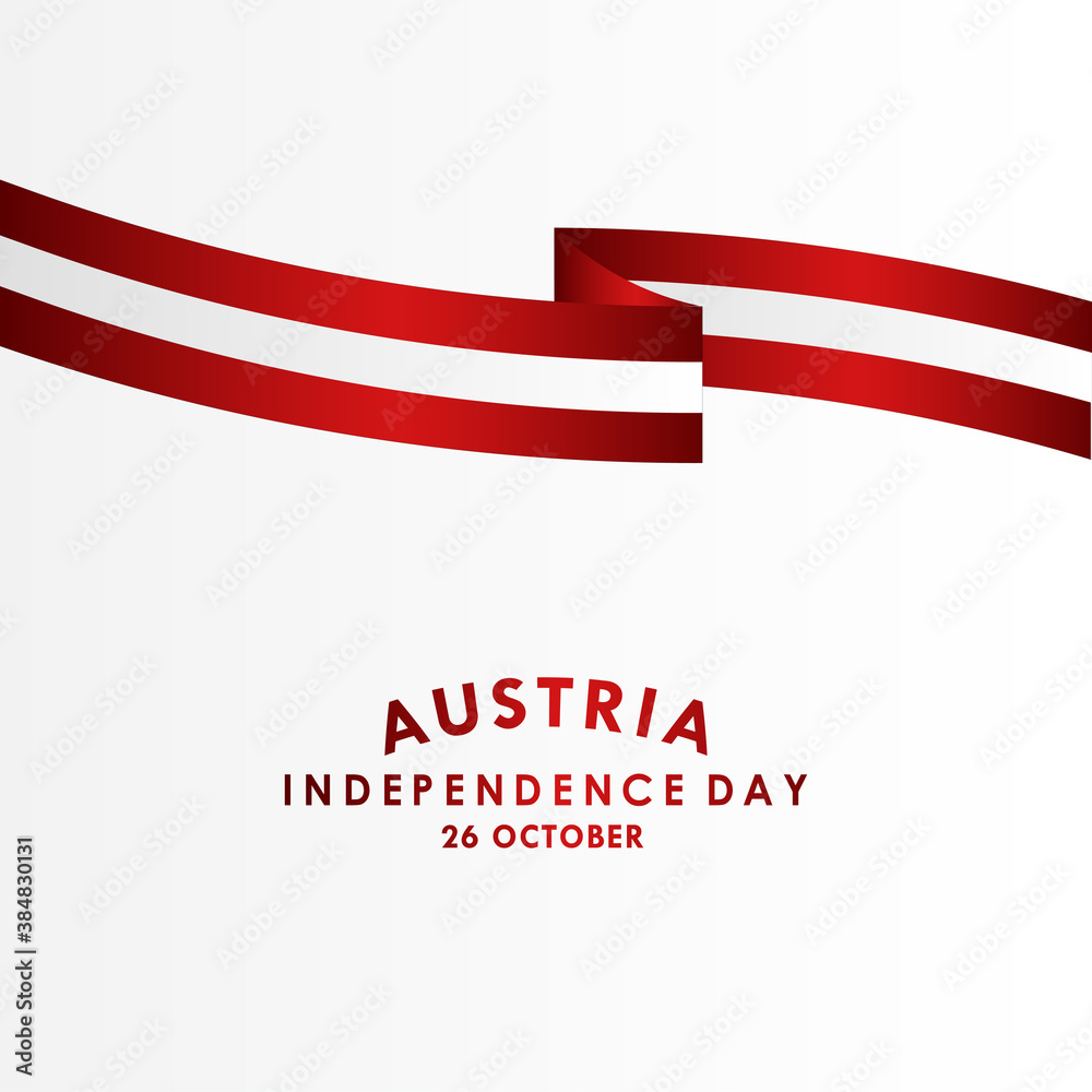 Obraz premium Austria Independence Day Banner With Flag Illustration