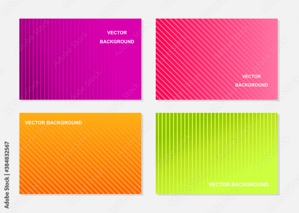 Modern vibrant colors gradient vector striped backgrounds.