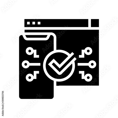two step authentication glyph icon vector. two step authentication sign. isolated contour symbol black illustration