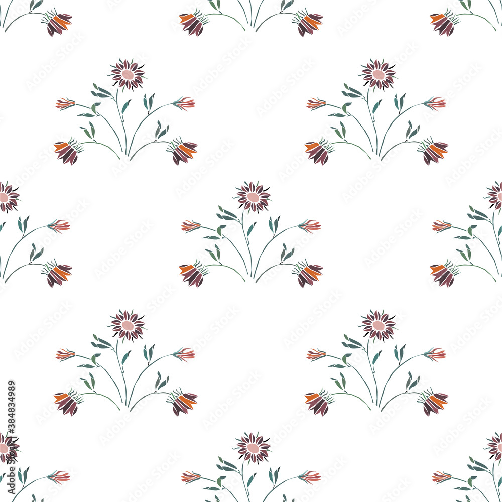 Seamless floral background. Wallpaper vintage flower pattern.