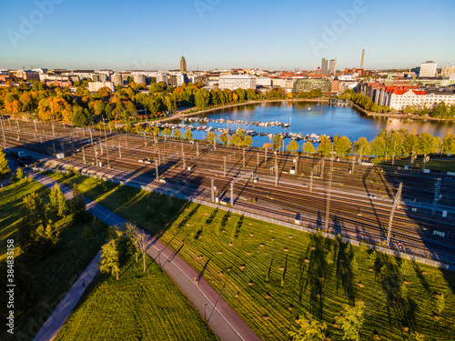 Aerial panorama of Helsinki, Finland 