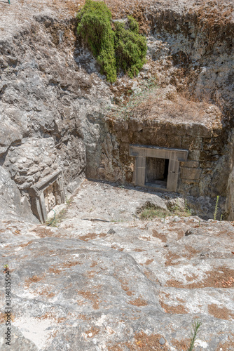 The cave of the Sidonian head of the Jewish community at Bet She'arim National Park in Kiryat Tivon, Israel