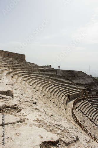 Ruins of the ancient town Hierapolis, Roman amphitheater in ruins, PAMUKKALE / TURKEY
