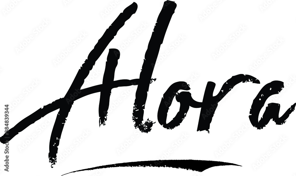 Alora-Female name Modern Brush Calligraphy on White Background