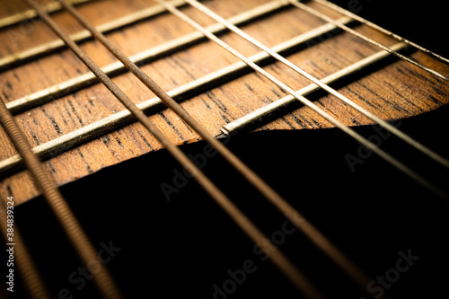 Close Up of Bottom End of Mandolin Fretboard