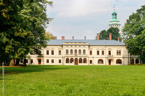 ZYWIEC,POLAND - AUGUST 05, 2020: New castle in park photo
