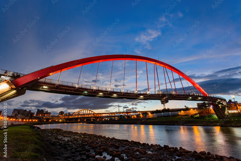 Twilight view of the beautiful Rainbow Bridge