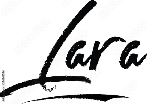 Lara-Female name Modern Brush Calligraphy on White Background