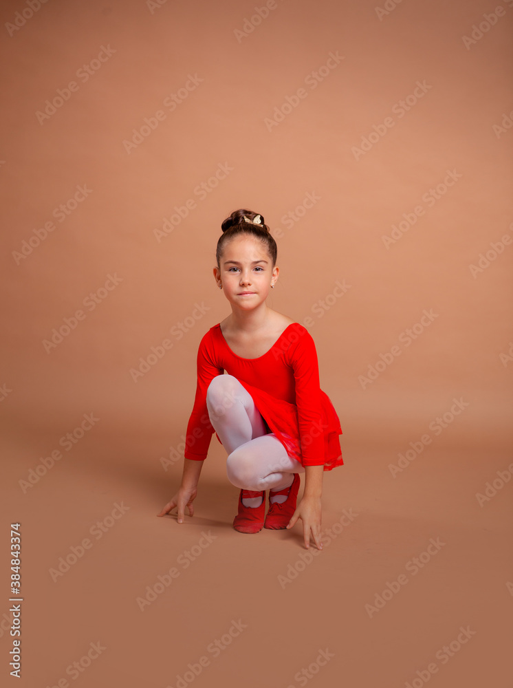graceful girl in clothes for ballroom dancing