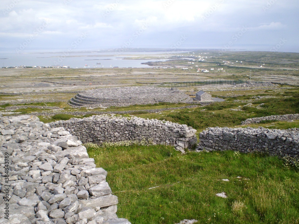 Old ruins and rural landscape in Ireland