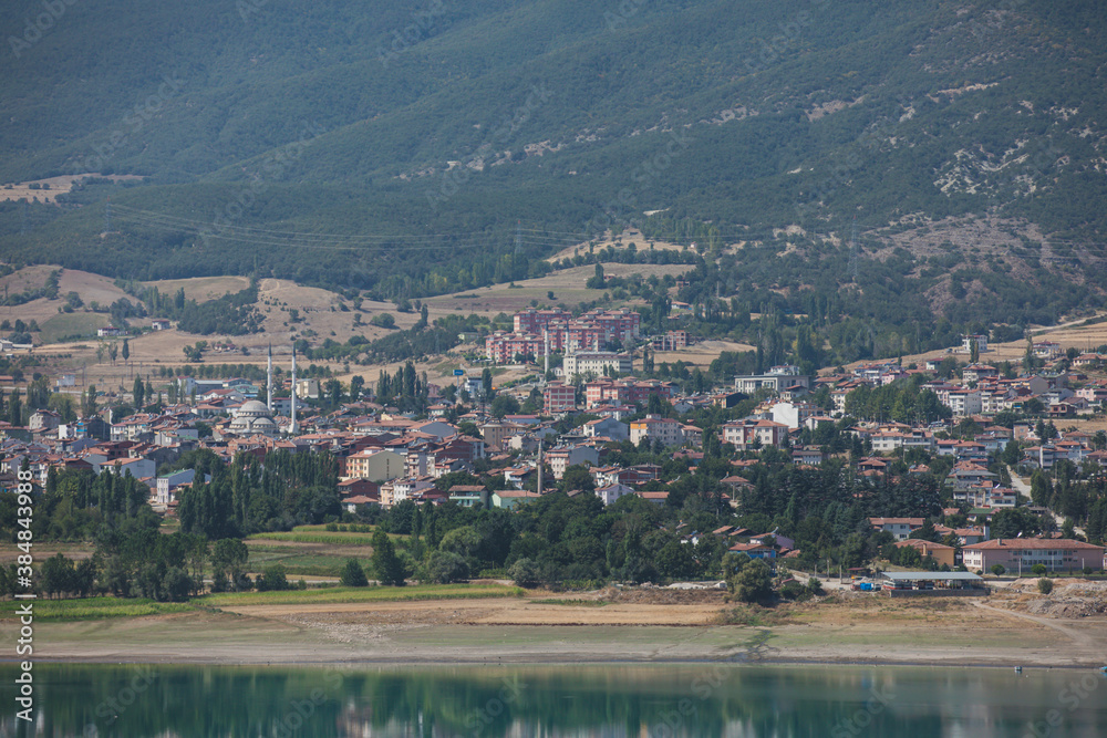 Almus Dam. TOKAT/TURKEY. View of Almus and almus dam from opposite shore