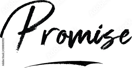 Promise-Female name Modern Brush Calligraphy on White Background