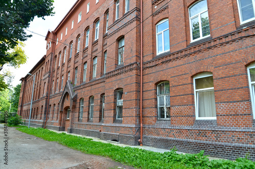 Fragment of the building of the Lebenikht hospital (1903). Kaliningrad