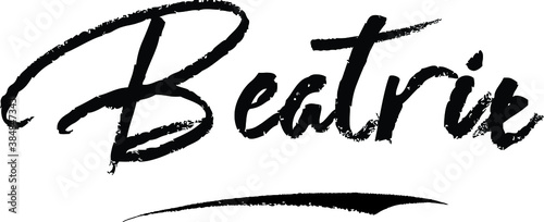 Beatrix-Female name Modern Brush Calligraphy on White Background