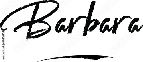 Barbara-Female name Modern Brush Calligraphy on White Background