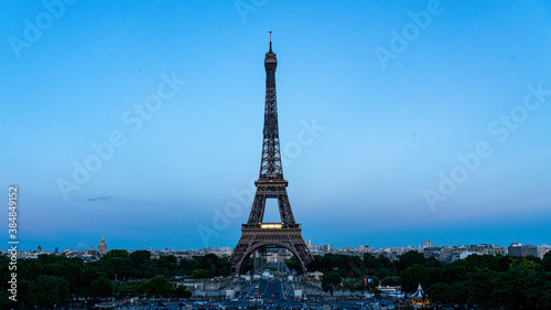 Paris Eifel Tower Summer Evening Sunset 