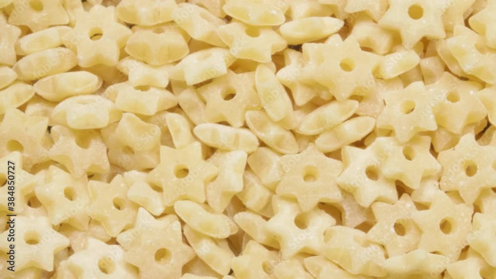 Close-up pasta. Lots of asterisks. Macro video. Close-up pasta. Lots of asterisks. Macro video.