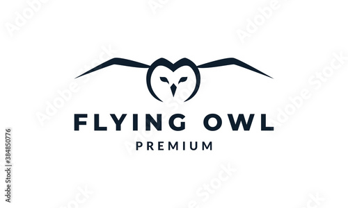 owl or owlet fly line modern logo vector illustration design