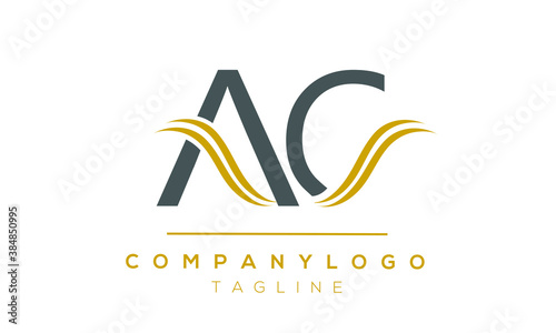 AC initials monogram letter  alphabet logo design