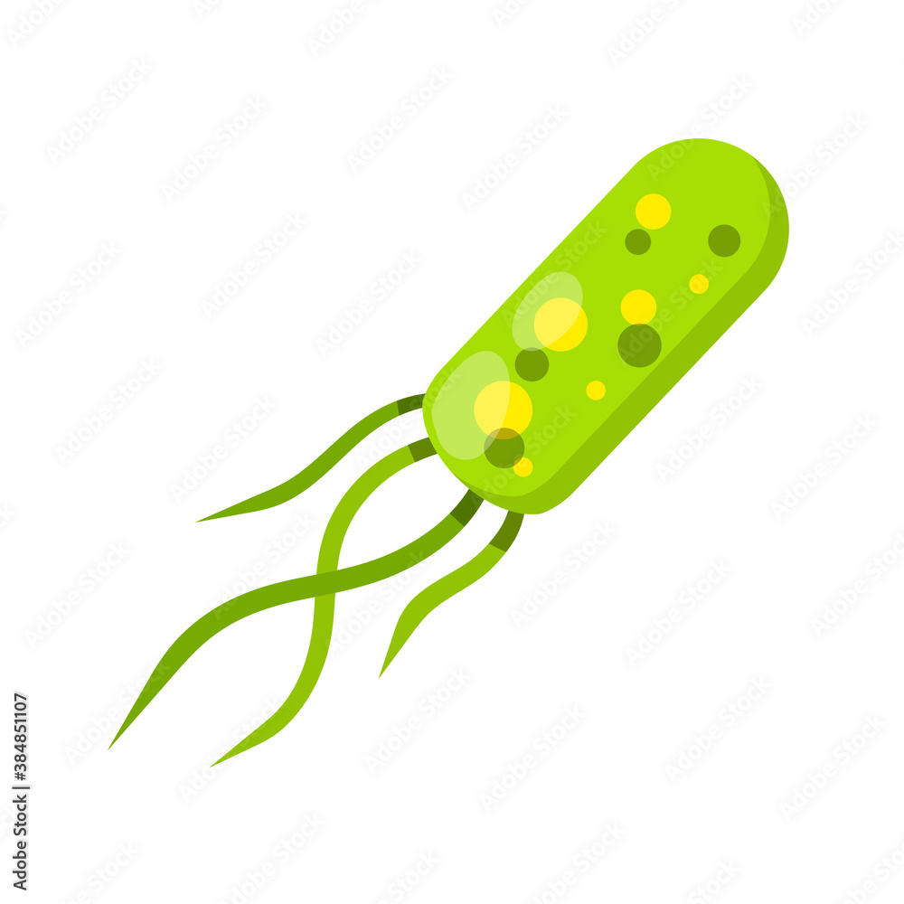 Virus and green bacteria. Causative agent. Micro-organism under a ...