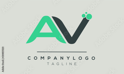AV initials monogram letter  alphabet logo design