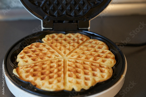 waffles in a round waffle iron