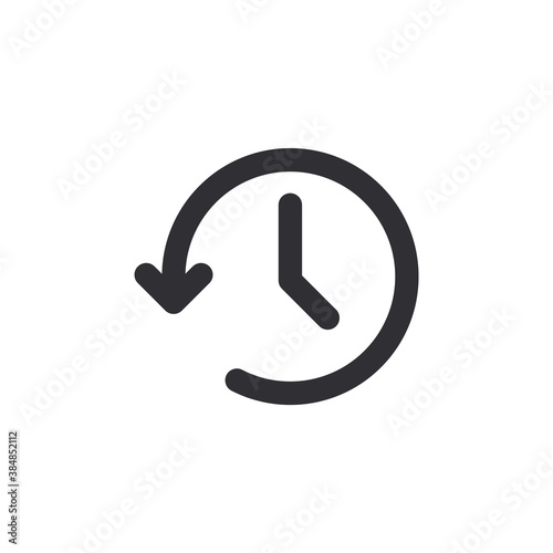History icon. History line. Vector timer. Countdown time. Clock sign. Time icon. Clock icon. Return icon. Return time. Past time. photo