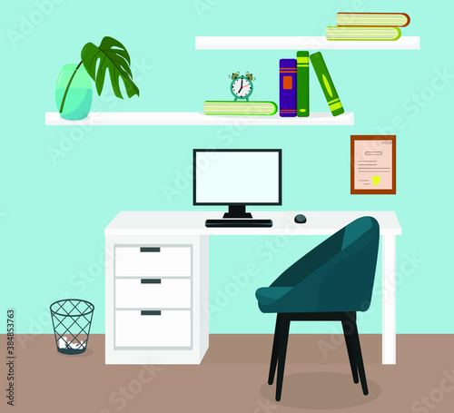 workplace at home, freelance concept