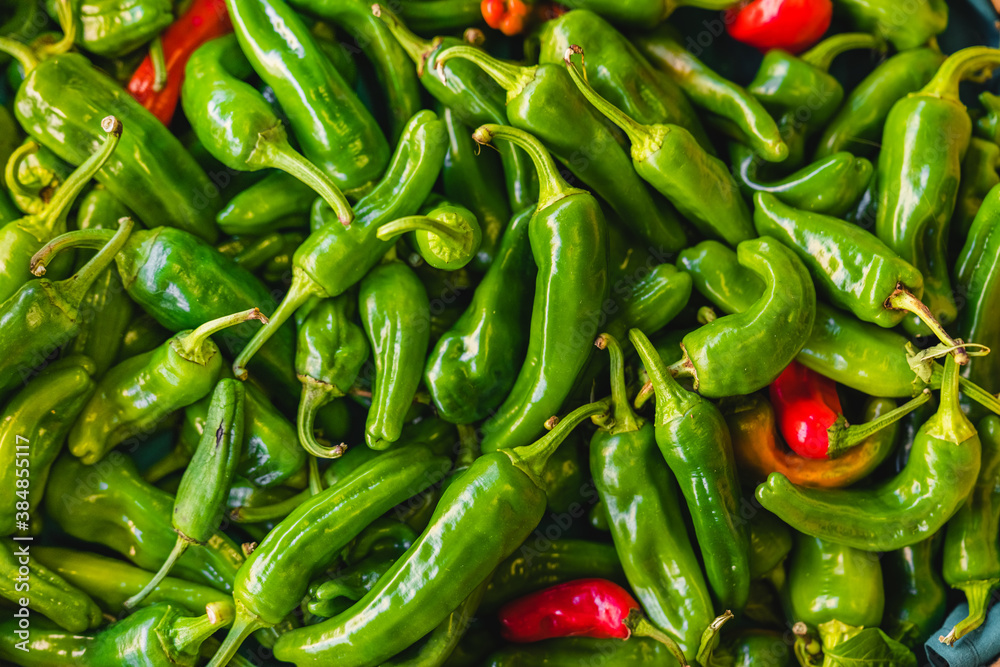 Green Chili Peppers Background at the Farm Market Green Chili Peppers Background at the Farm Market