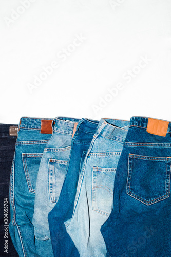 Blue Jeans on White Background