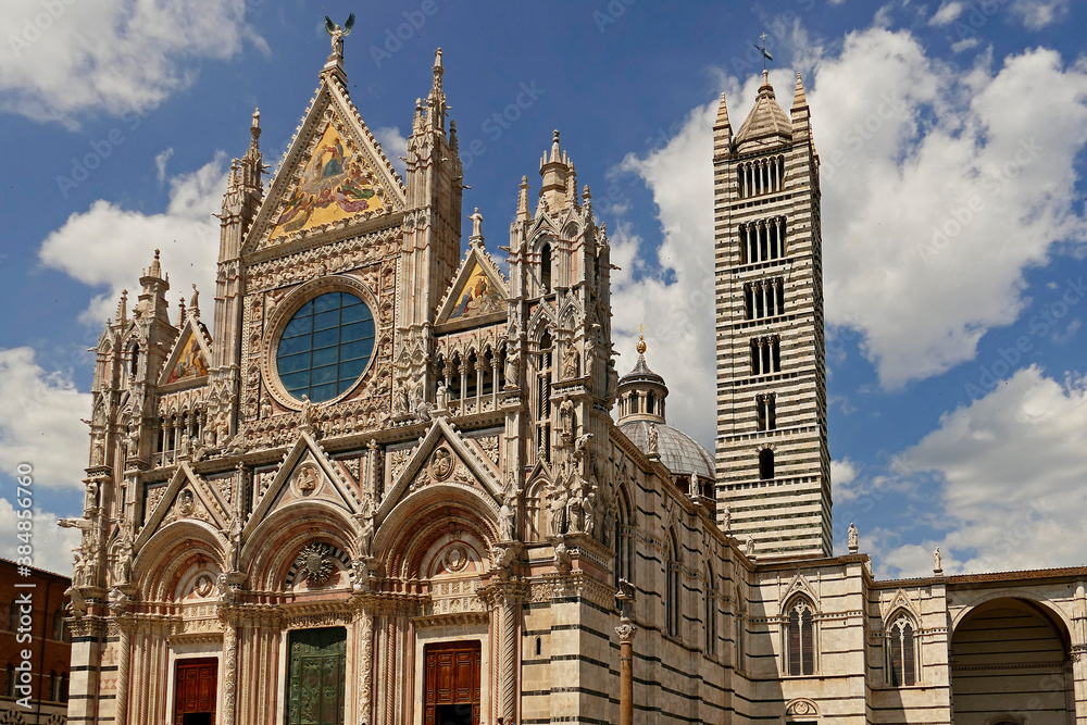 The magnificent Cathedral of Siena, Italy on a sunny day