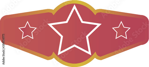 Pattern of badge with countour stars, graphic design 