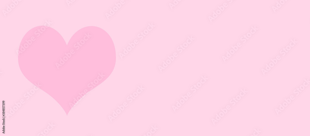 Valentine's day greeting card. Pink heart on pink background. space for text