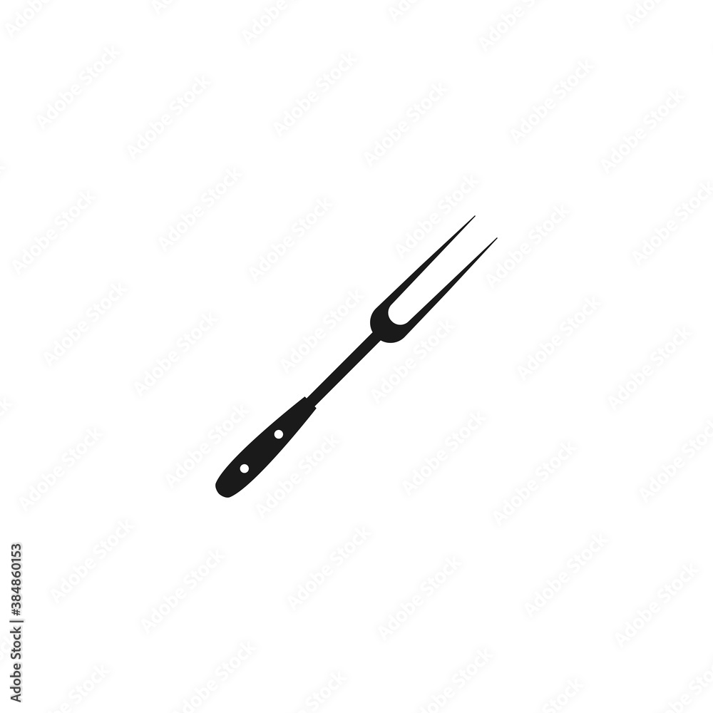 Black fork icon. BBQ and grill tools. Barbeque cutlery. Kitchen utensil. Black fork icon. BBQ and grill tools. Barbeque cutlery. Kitchen utensil.