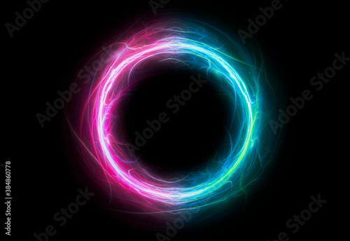 Neon circular lightning, plasma element