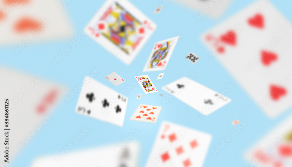 Playing Cards Flying