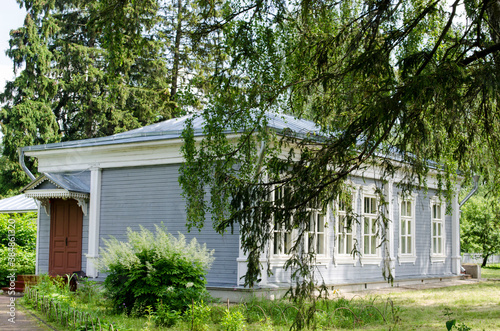 Foto View of the school building  in the museum-estate Melikhovo Moscow region Russia