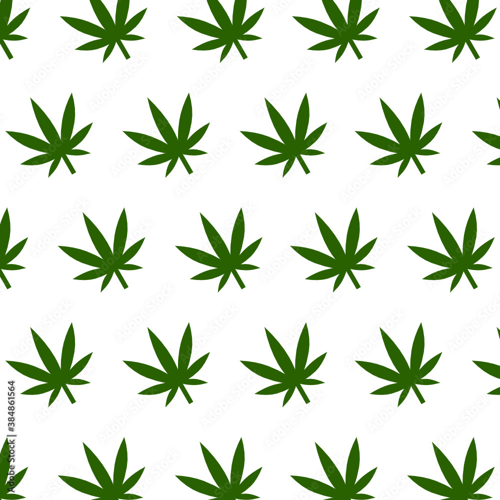 Cannabis hemp leaf pattern vector