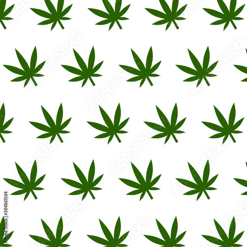 Cannabis hemp leaf pattern vector