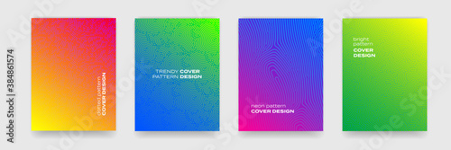 Background patterns, abstract lines and color gradient, vector covers design trendy templates. Memphis, organic dotted and line pattern backgrounds for cover designs