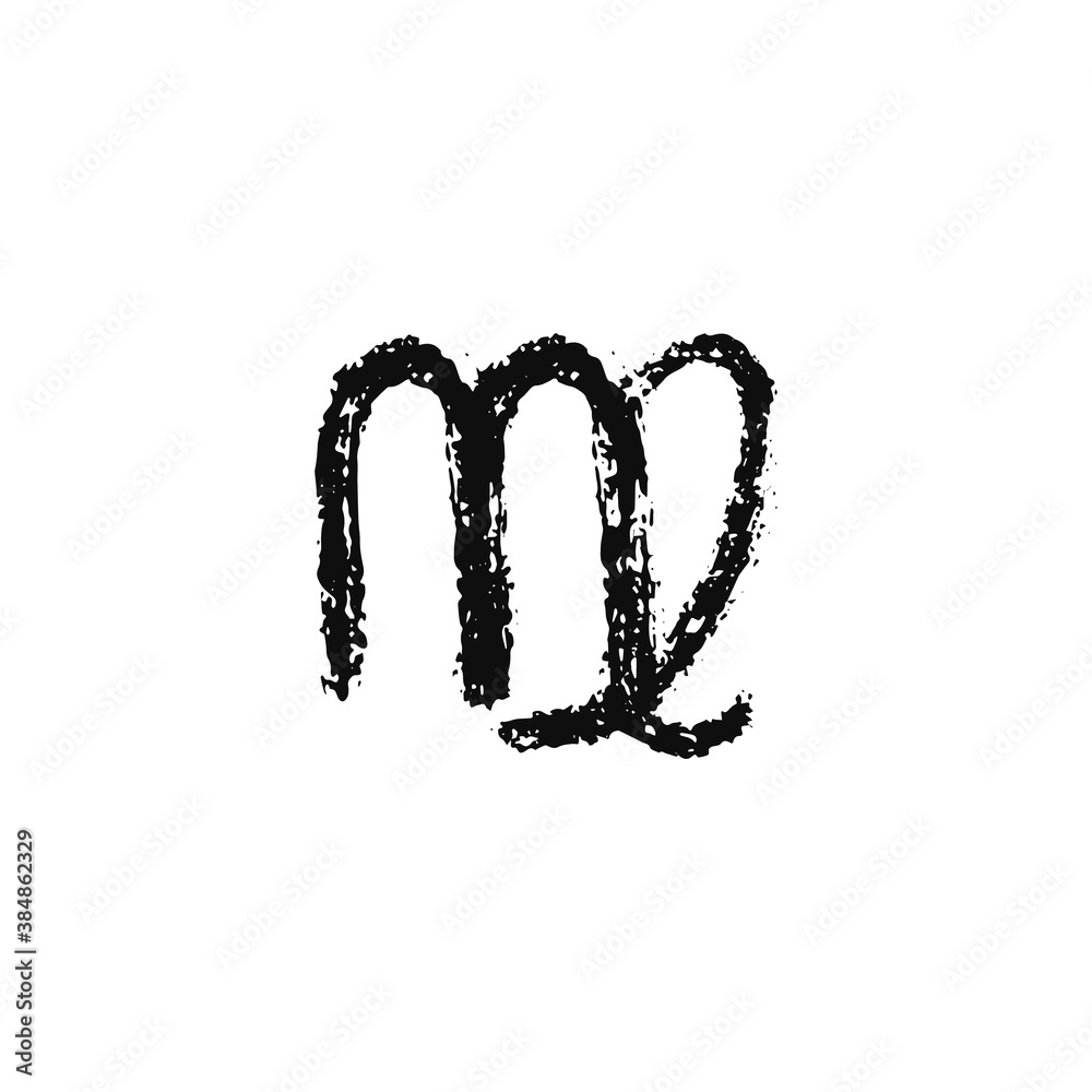 Vector zodiac sign. Virgo was painted by brush Vector zodiac sign. Virgo was painted by brush
