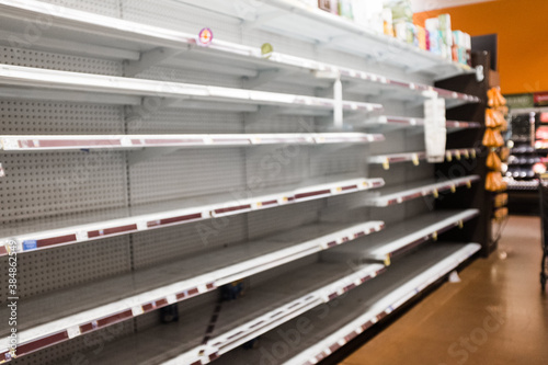 Empty grocery store shelves during the Coronavirus pandemic