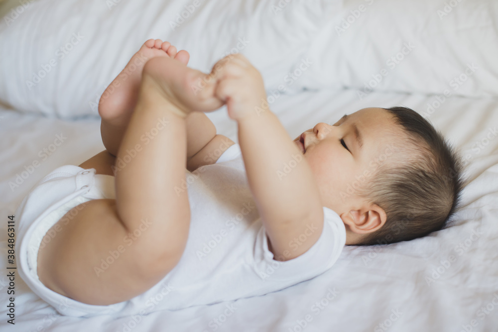 Baby touching toes Baby touching toes