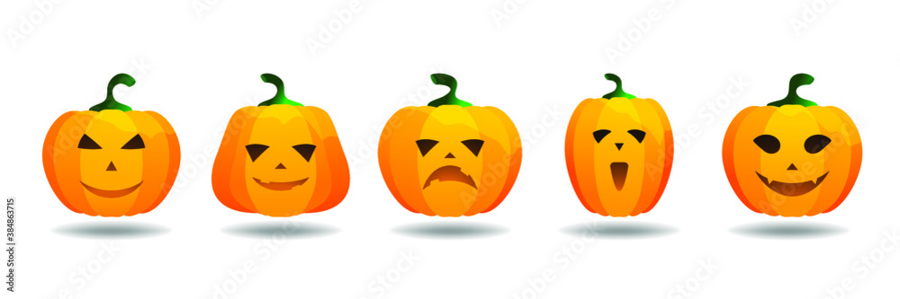 Halloween pumpkin set vector illustration. Isolated pumpkin for design. Halloween symbol. Halloween pumpkin set vector illustration. Isolated pumpkin for design. Halloween symbol.