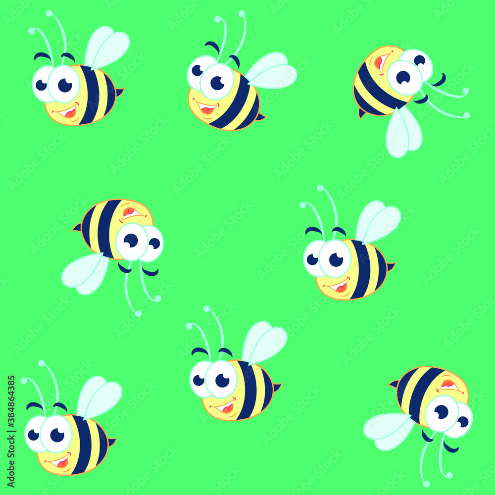 Cute cartoon bee icon and honeycomb isolated on white background vector illustration. Cute cartoon bee icon and honeycomb isolated on white background vector illustration.