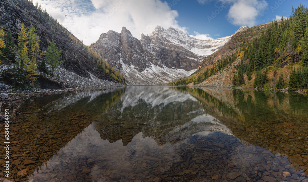 Beautiful Mountain Landscape Scenery At Lake Agnes, near of Lake Louise Beautiful Mountain Landscape Scenery At Lake Agnes, near of Lake Louise