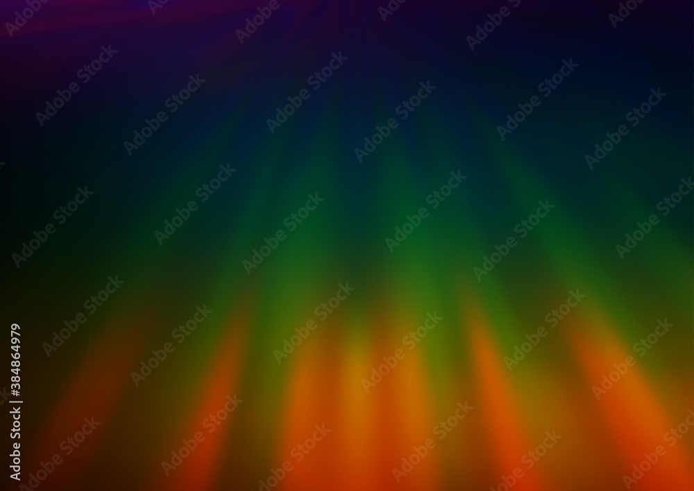 Fototapeta premium Dark Multicolor, Rainbow vector blurred bright background.